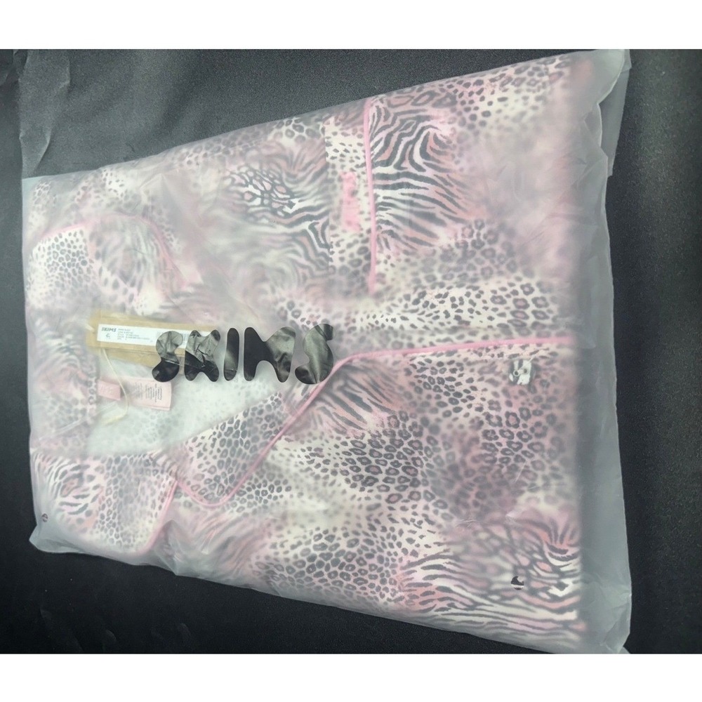 SKIMS Sleep Long Sleep Set Bloom Mini Multi Animal Pink Leopard Zebra Size M NEW